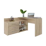 FALCO Rohový psací stůl s komodou Daniela dub sonoma