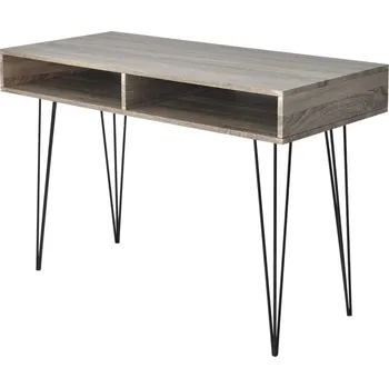 Psací stůl vidaXL Marketos Psací stůl s 2 policemi šedý