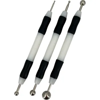 Výtvárné potřeby Vaessen Creative Nástroje na embosing s kulatou špičkou 2 až 12 mm 3 ks