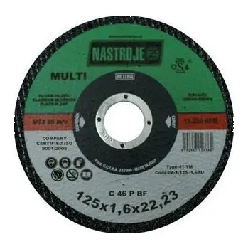 Řezný kotouč NÁSTROJE CZ Kotouč řezný 125x1,6x22 MULTI na všechny materiály - certifikát OSA - IM-1-125-1,6RU