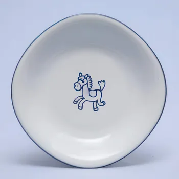 Talíř Suisse Langenthal | Talíř hluboký - koník, modrá linka, 22 cm, Dětský dekor Kamarádi
