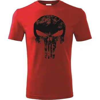 E-ARMY Tričko krátký rukáv - Punisher - Červená Velikost: M