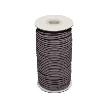 Textilní guma Guma, pruženka kulatá kloboučnická, tmavě šedá 1mm, metráž