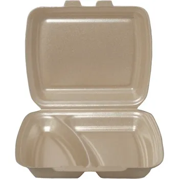 Jednorázové nádobí Menubox EPP 2-dílný, 2 zámkový, natural - 125 ks