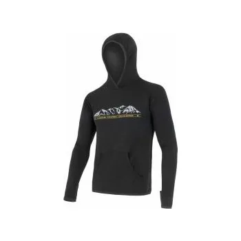 Pánská mikina SENSOR MERINO UPPER MOUNTAINS pánská mikina klokanka černá XXL; Černá + DÁREK DLE VÝBĚRU!