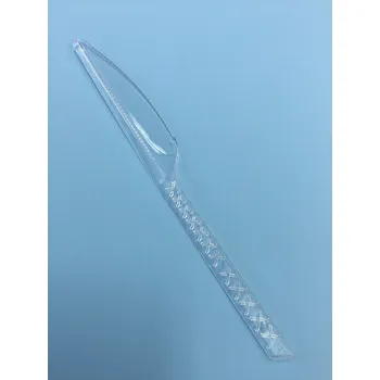Příbor Nůž plastový pevný průhledný 17,5cm (cena za 50ks)