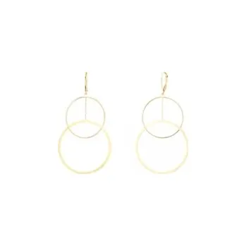 Náušnice Stříbrné visací pozlacené náušnice kruhy 40 mm STNAU1466F