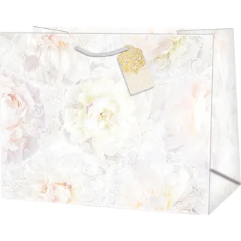 Dárková taška Taška dárková Maxi matt horizontal 26,7 x 33 x 13,7cm TL - motiv světlé růže