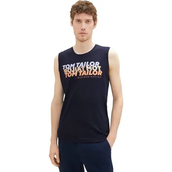 Oblečení a móda TOM TAILOR PÁNSKÉ TÍLKO S POTISKEM -NAVY L