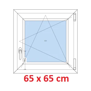 Okno Soft Plastové okno 65x65 cm, otevíravé a sklopné