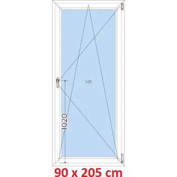 Okno Soft Plastové okno 90x205 cm, otevíravé a sklopné