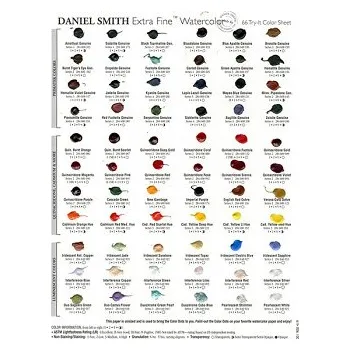 Vodová barva Daniel Smith Watercolour Dot Card 66 odstínů