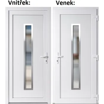 Vchodové dveře Plastové vchodové dveře Soft Hana Inox bílé 100x210 cm, pravé, otevírání VEN