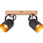 Brilliant 99796/86 TRONTE - Dřevěné stropní dvoubodové svítidlo, 2 x E14 (Stropní dvouramenná lampa se dřevěnou monturou)