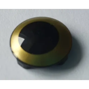 Stavebnice LEGO 2654pb014 Black Plate, Round 2 x 2 with Rounded Bottom with Gold Circle Pattern (Černý talíř, kulatý 2 x 2 se zaoblenou spodní částí se zlatým kruhovým vzorem)