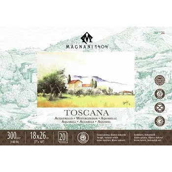 Blok Akvarelový blok Magnani Toscana 18x26cm 300g 100% bavlna (Akvarelový blok Magnani Toscana 18x26cm 300g 100% bavlna)