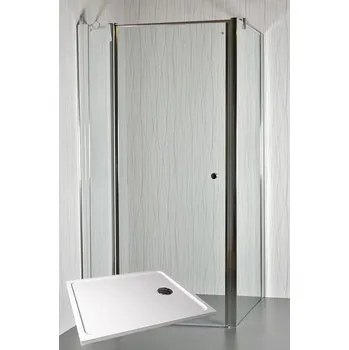 ARTTEC Sprchový kout rohový jednokřídlý MOON D 13 čiré sklo 100 x 80 x 198 cm s vaničkou z litého mramoru POLARIS PAN04495