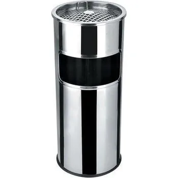 Odpadkový koš Odpadkový koš s popelníkem, kovový, inox, 28l, 25x58cm