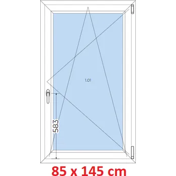 Okno Soft Plastové okno 85x145 cm, otevíravé a sklopné