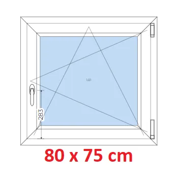 Okno Soft Plastové okno 80x75 cm, otevíravé a sklopné