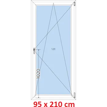 Okno Soft Plastové okno 95x210 cm, otevíravé a sklopné