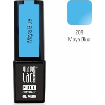 Umělé nehty GlamLac Gel lak modrý - 208 Maya Blue 6ml
