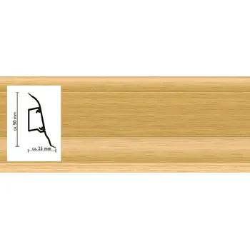 soklová lišta 2097 lišta Buk corona Döllken SLK50 s pružnými chlopněmi pro vedení kabelů