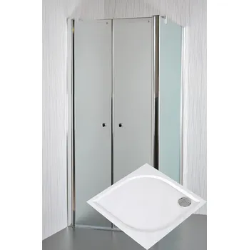 ARTTEC Sprchový kout rohový SALOON A 17 grape sklo 80 x 80 x 198 cm s vaničkou z litého mramoru LINEA PAN04665