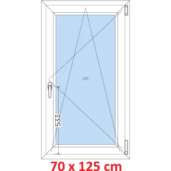 Okno Soft Plastové okno 70x125 cm, otevíravé a sklopné