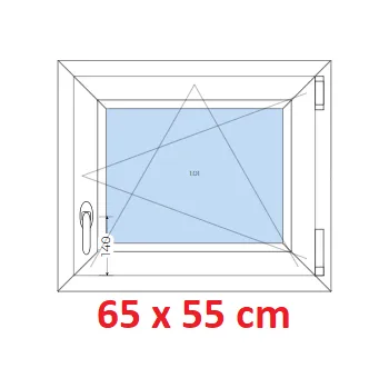 Okno Soft Plastové okno 65x55 cm, otevíravé a sklopné