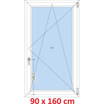 Okno Soft Plastové okno 90x160 cm, otevíravé a sklopné