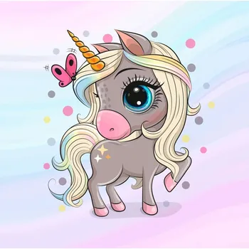 Panel - Teplákovina Jednorožec s motýlem