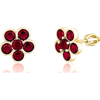 Oblečení a móda Pozlacené stříbrné náušnice se zirkony květinky JVD SVLE1497XH2GR00