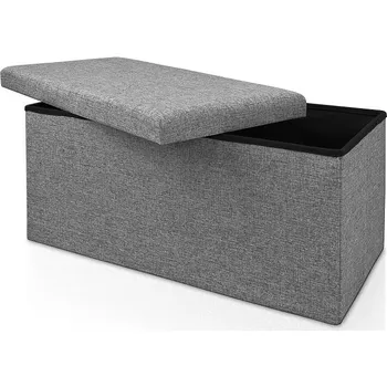 Taburet Casaria Taburet s úložným prostorem 78 x 38 x 38 cm šedý textil 101620