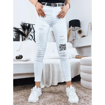 Dámské džíny Dámské kalhoty DSTREET BÍLÁ XS