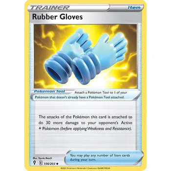 Sběratelská karetní hra Pokémon karta Rubber Gloves 156/203