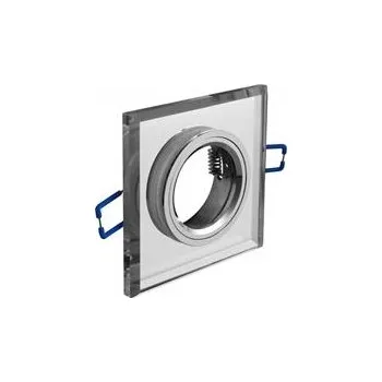 GTV Stropní bodové svítidlo BRILLANTE, sklo, bílý křišťál, čtverec