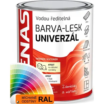 barva na kov Barva na sklo a obklady DENAS UNIVERZAL LESK + Aditivum - 0,7 kg - RAL 2001 červeno oranžová