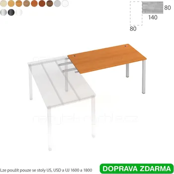Psací stůl US 1400 RU Hobis UNI - Stůl řetězící do úhlu 140 x 80
