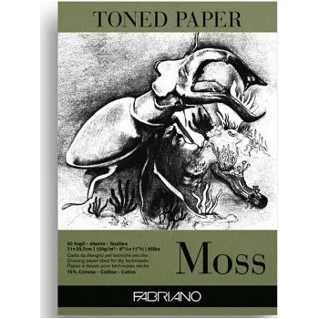 Fabriano toned paper A4 120g moss zelený skicák (Fabriano toned paper A4 120g moss zelený skicák)