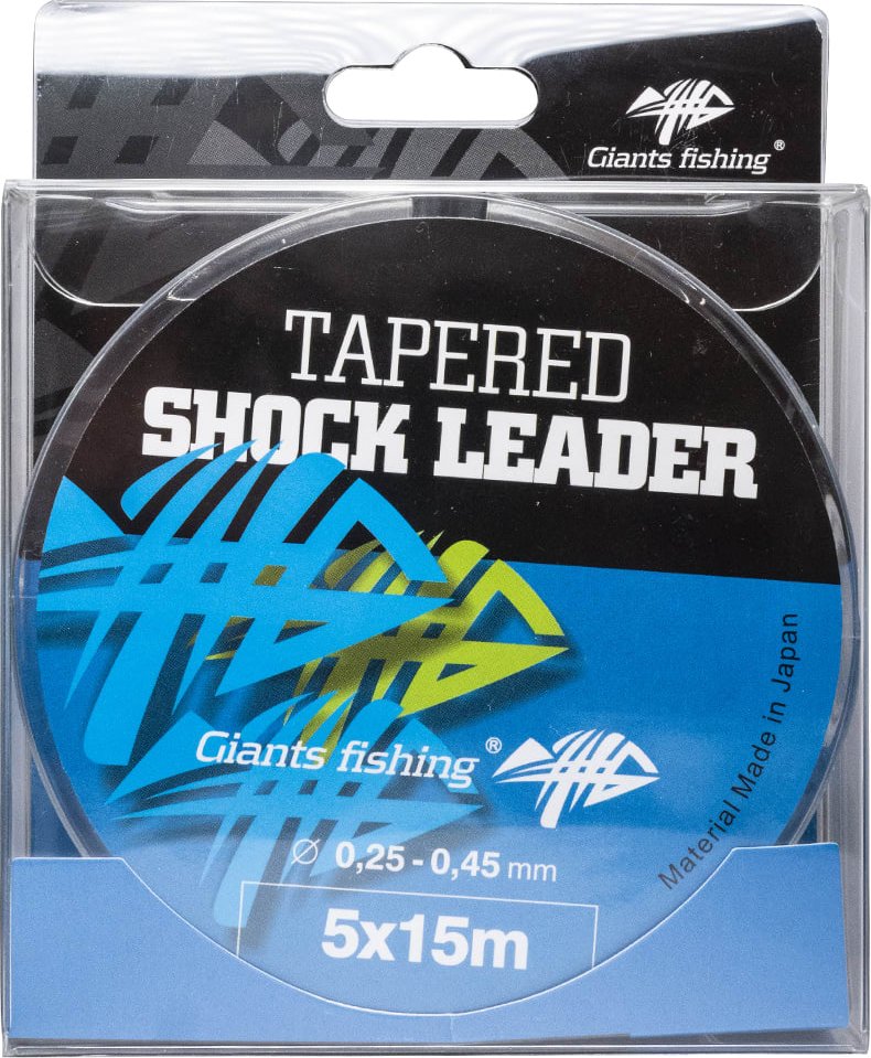 Giants fishing Ujímaný šokový vlasec 5 x 15 m Průměr: 0,26 - 0,57 mm Získejte slevu -5% za registraci v e-shopu