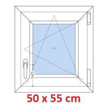 Okno Soft Plastové okno 50x55 cm, otevíravé a sklopné