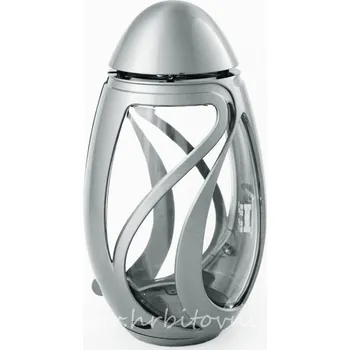 Smuteční dekorace Hřbitovní lampa odlévaná matně stříbrný odstín