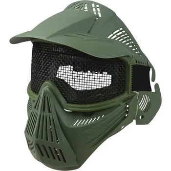 Airsoft KOMBAT Maska celoobličejová s mřížkou ZELENÁ