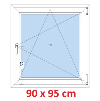 Okno Soft Plastové okno 90x95 cm, otevíravé a sklopné