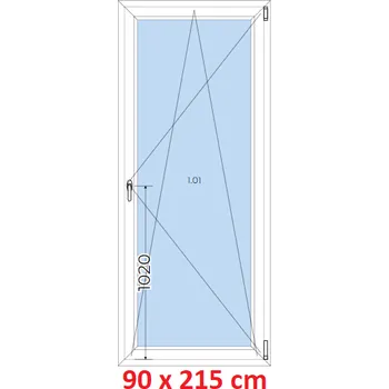 Okno Soft Plastové okno 90x215 cm, otevíravé a sklopné