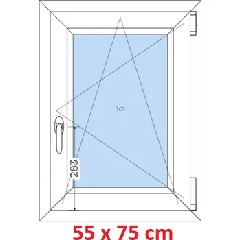 Okno Soft Plastové okno 55x75 cm, otevíravé a sklopné