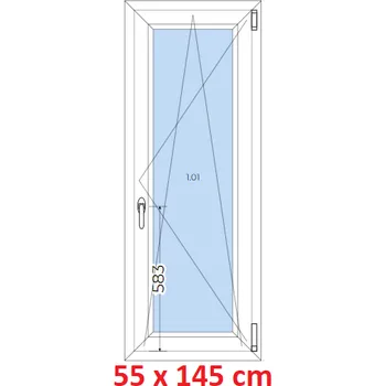 Okno Soft Plastové okno 55x145 cm, otevíravé a sklopné