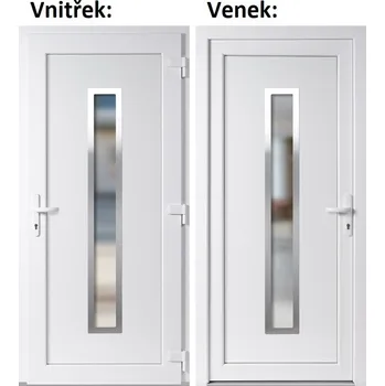 Vchodové dveře Vchodové dveře plastové Soft Hana Inox bílé 100x210 cm, pravé