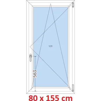 Okno Soft Plastové okno 80x155 cm, otevíravé a sklopné